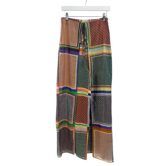 ROSETTA GETTY Apron Wrap Pant tie front cotton silk patchwork sz 4 - Picture 6 of 9